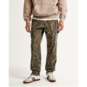 Abercrombie & Fitch Mens Loose Workwear Pants 30x30 Camo Olive Green Relaxed Fit